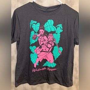 Marvel Wakanda Forever Women Warriors Graphic T-Shirt Black/Grey Short Sleeve